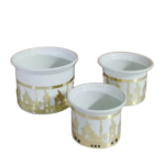 METAL ROUND BOWL W/COVER -12.5X12.5X7.5