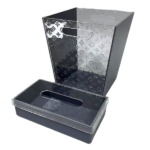 ACRYLIC TISSUE BOX W/DUST BIN-20X20X24.5/22X11.5X6.5CM