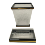 ACRYLIC TISSUE BOX WITH TRASH CAN-21.5X21.5X26.5/23X13X6.5