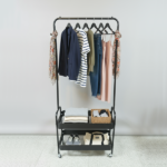 METAL COAT HANGER-660*300*1600MM-BLACK