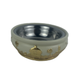 STEEL BOWL W/CERAMIC BASE-15X15X5