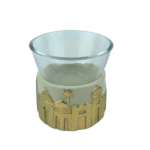 GLASS BOWL W/BASE-13X13X12