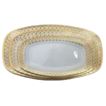 CERAMIC OVAL DISH -GOLDEN-1X6