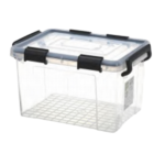 TRANSPARENT PLASTIC BOX W/LID & HANDLE-20L-44X30X25CM