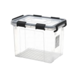 TRANSPARENT PLASTIC BOX W/LID & HANDLE-28L-44X30X32.5CM