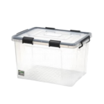 TRANSPARENT PLASTIC BOX W/LID & HANDLE-35L-53.5X39X25CM