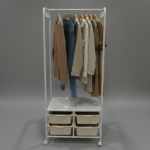 4 BOXES OF HANGER STORAGE CABINET -630X370X1520MM-WHITE