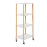 4-TIER WOOD SHELF-WHITE-400X300X1050MM