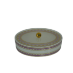 CERAMIC OVAL DATE BOWL W/COVER-8.5